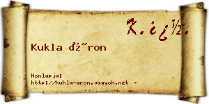 Kukla Áron névjegykártya